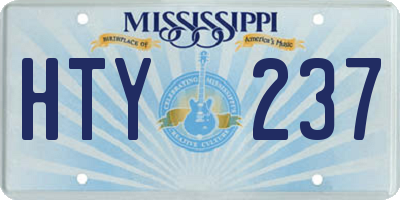 MS license plate HTY237