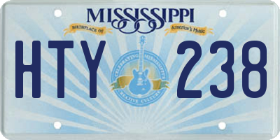MS license plate HTY238