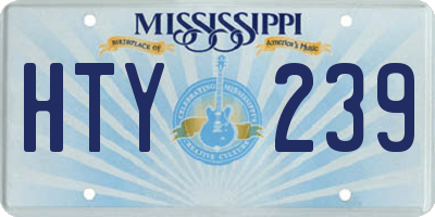 MS license plate HTY239