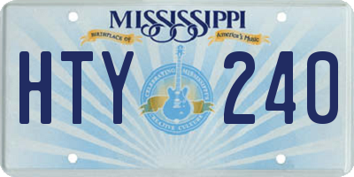 MS license plate HTY240