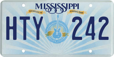 MS license plate HTY242