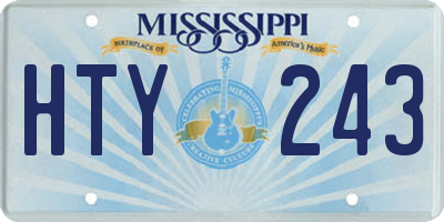 MS license plate HTY243
