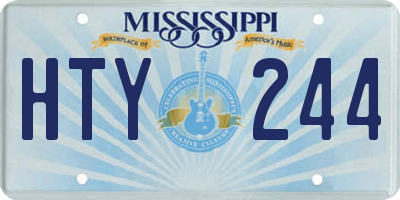 MS license plate HTY244