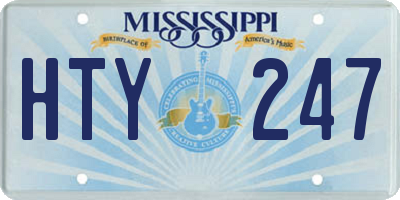 MS license plate HTY247
