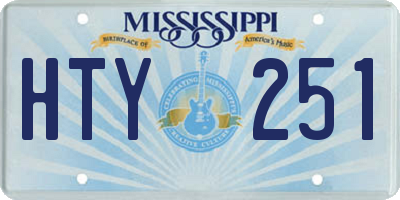 MS license plate HTY251