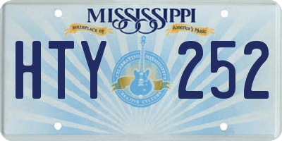 MS license plate HTY252