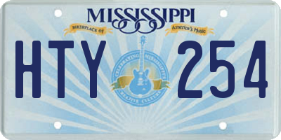 MS license plate HTY254