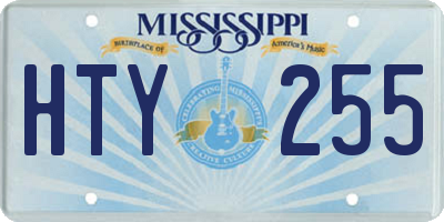 MS license plate HTY255