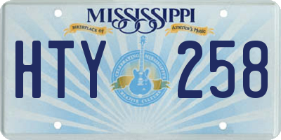 MS license plate HTY258