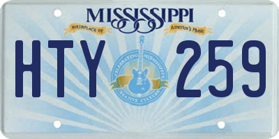 MS license plate HTY259