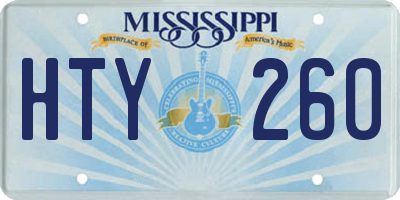 MS license plate HTY260