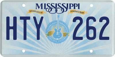 MS license plate HTY262