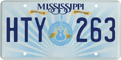 MS license plate HTY263