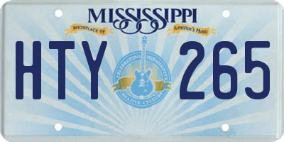 MS license plate HTY265