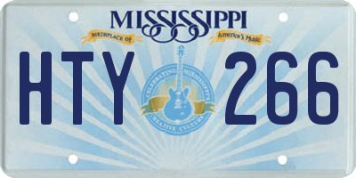 MS license plate HTY266