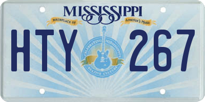 MS license plate HTY267