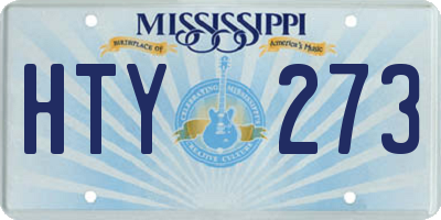 MS license plate HTY273
