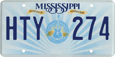 MS license plate HTY274