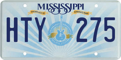 MS license plate HTY275