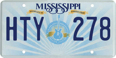 MS license plate HTY278