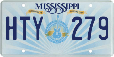MS license plate HTY279
