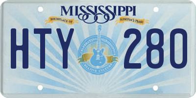 MS license plate HTY280