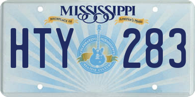 MS license plate HTY283