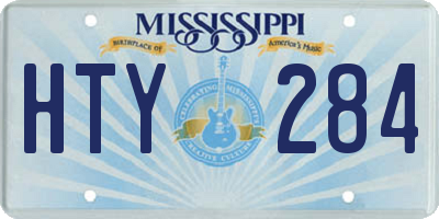 MS license plate HTY284