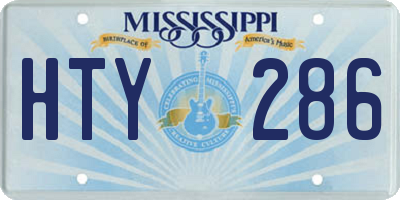 MS license plate HTY286