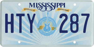 MS license plate HTY287