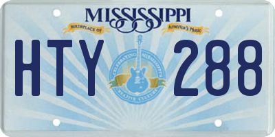 MS license plate HTY288