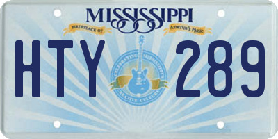 MS license plate HTY289