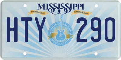 MS license plate HTY290