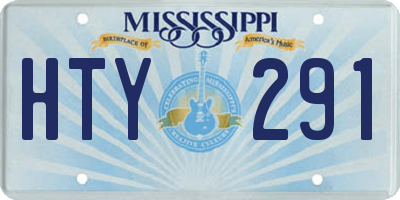MS license plate HTY291