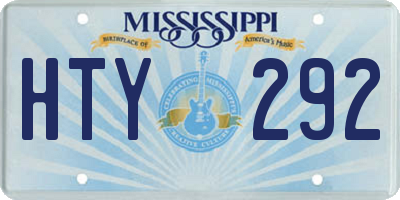 MS license plate HTY292
