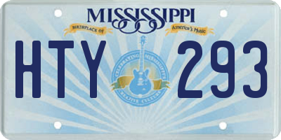 MS license plate HTY293