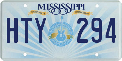 MS license plate HTY294