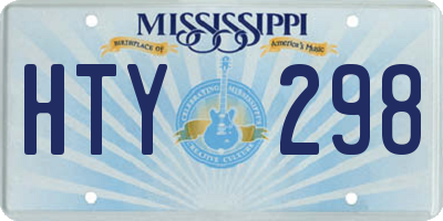 MS license plate HTY298