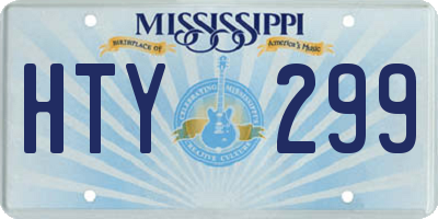 MS license plate HTY299