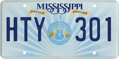 MS license plate HTY301