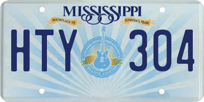 MS license plate HTY304