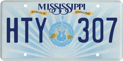 MS license plate HTY307