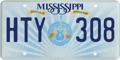 MS license plate HTY308