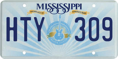 MS license plate HTY309