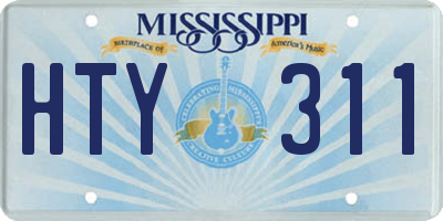 MS license plate HTY311