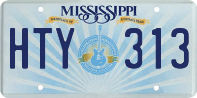 MS license plate HTY313