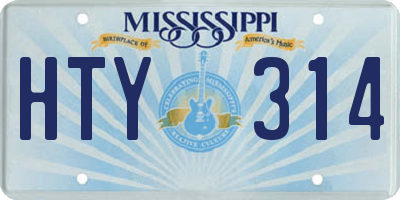 MS license plate HTY314