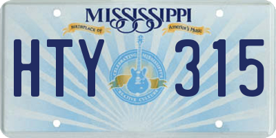 MS license plate HTY315
