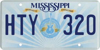 MS license plate HTY320