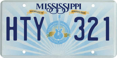 MS license plate HTY321